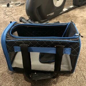 Blue and Black Pet Carrier for small dogs